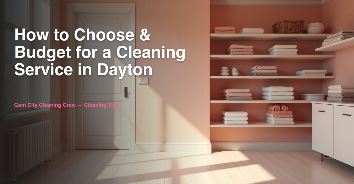 How to Choose & Budget for a Cleaning Service in Dayton
